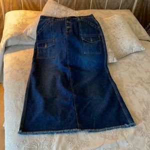 No Boundaries maxi jean skirt